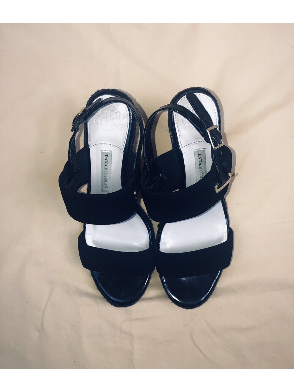 Dana Buchman Paxton Espadrilles Wedge Heel Shoes in Black 9M *Great Condition*
